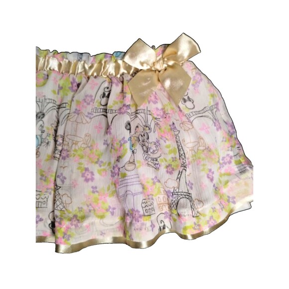 Disney toddler girls pink Mickey and Minnie Gold Bow Trim Elastic tutu SKORT 4t - Picture 4 of 11